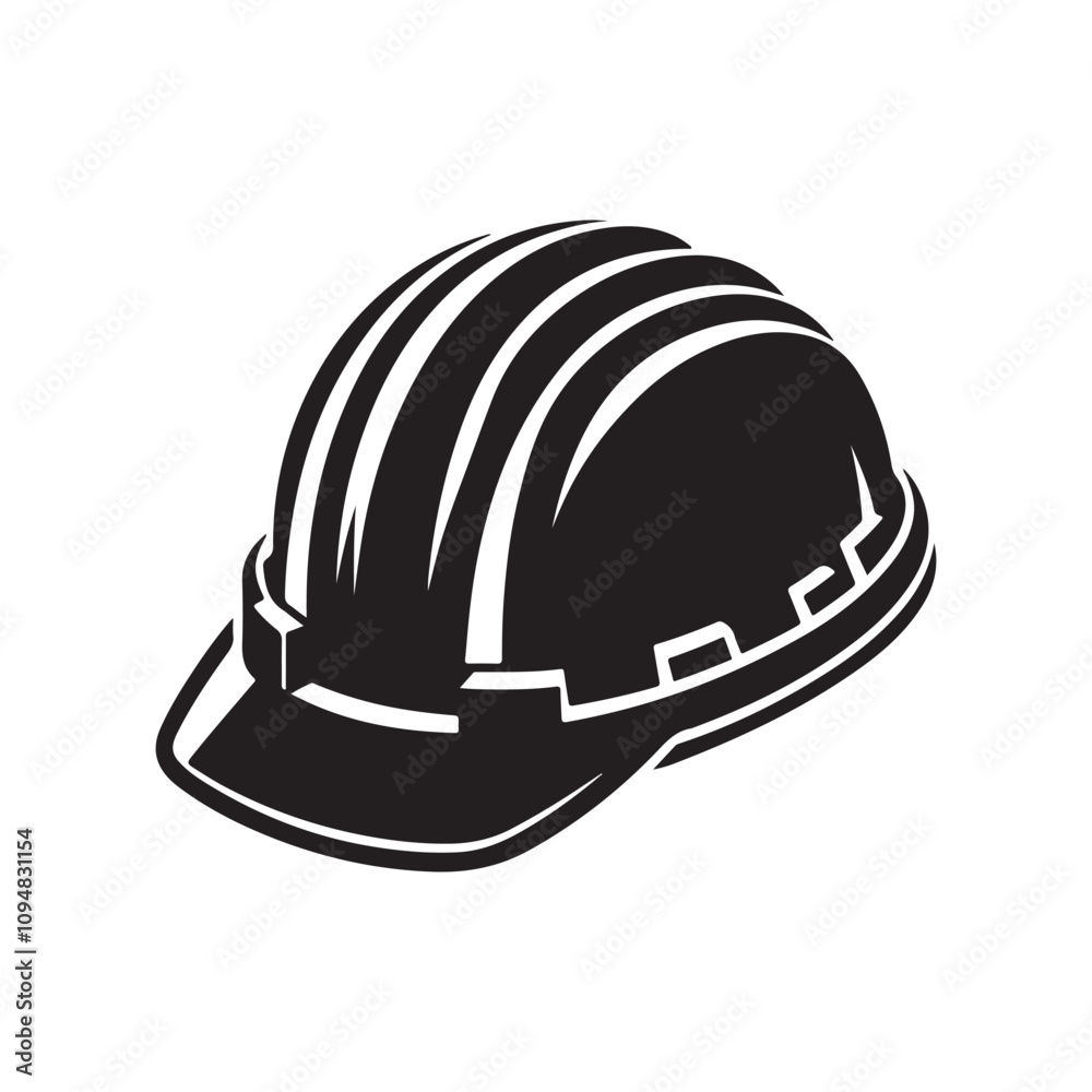 Fototapeta premium construction helmet silhouette vector art illustration