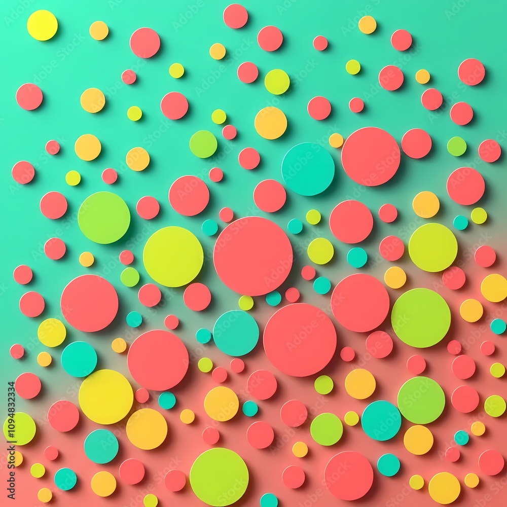 A fun geometric background with circles and rectangular shapes, scattered confetti style, lively and cheerful A fun geometric background with circles and rectangular shapes, scattered confetti style, lively and cheerful