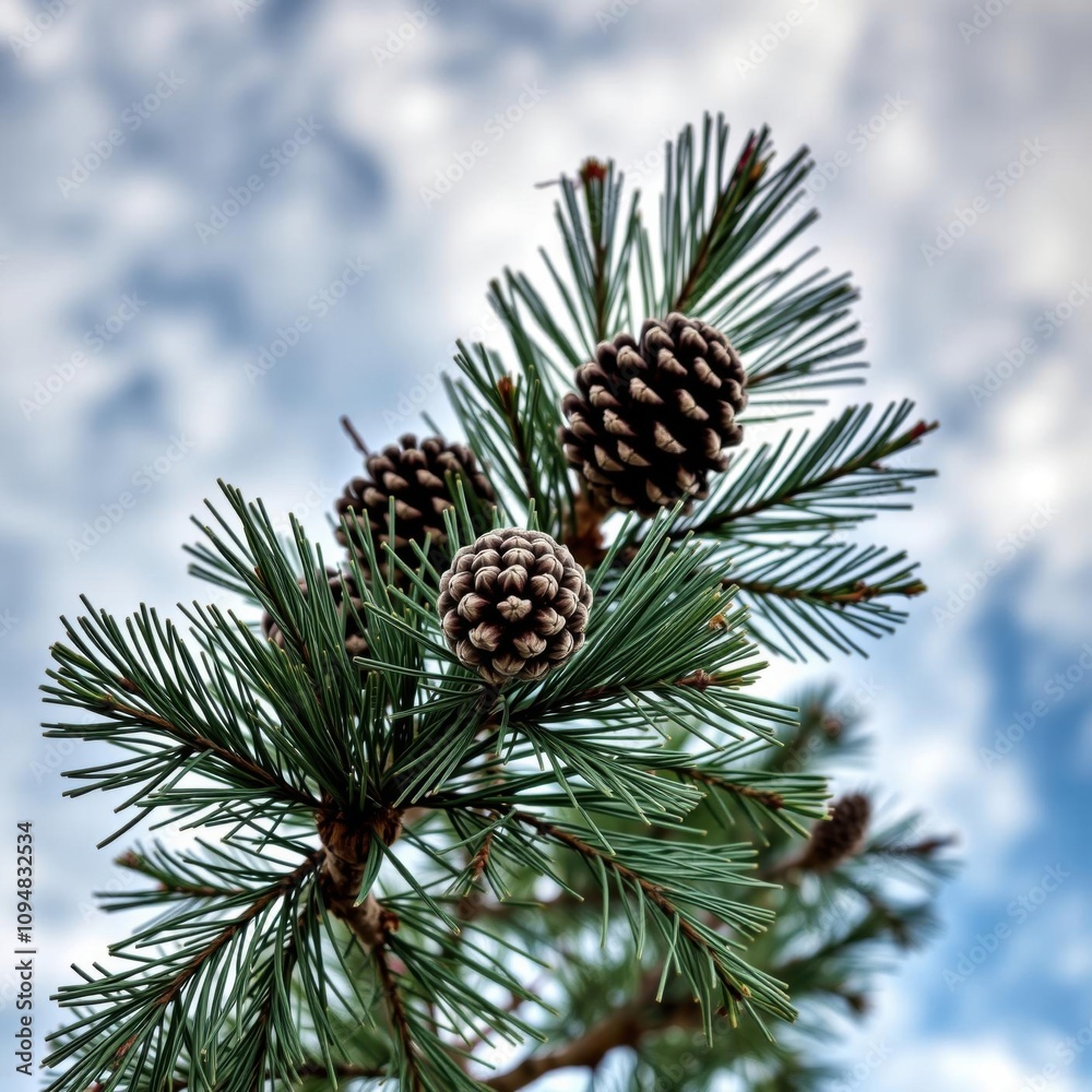 Pine branch with cones isolated without a shadow close-up christmas new year christmas tree holiday winter festive celebration Pine branch with cones isolated without a shadow close-up christmas new year christmas tree holiday winter festive celebration