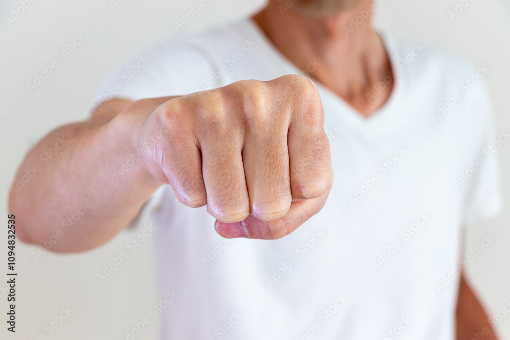 © 木村　亨 - 拳を突き出す男性