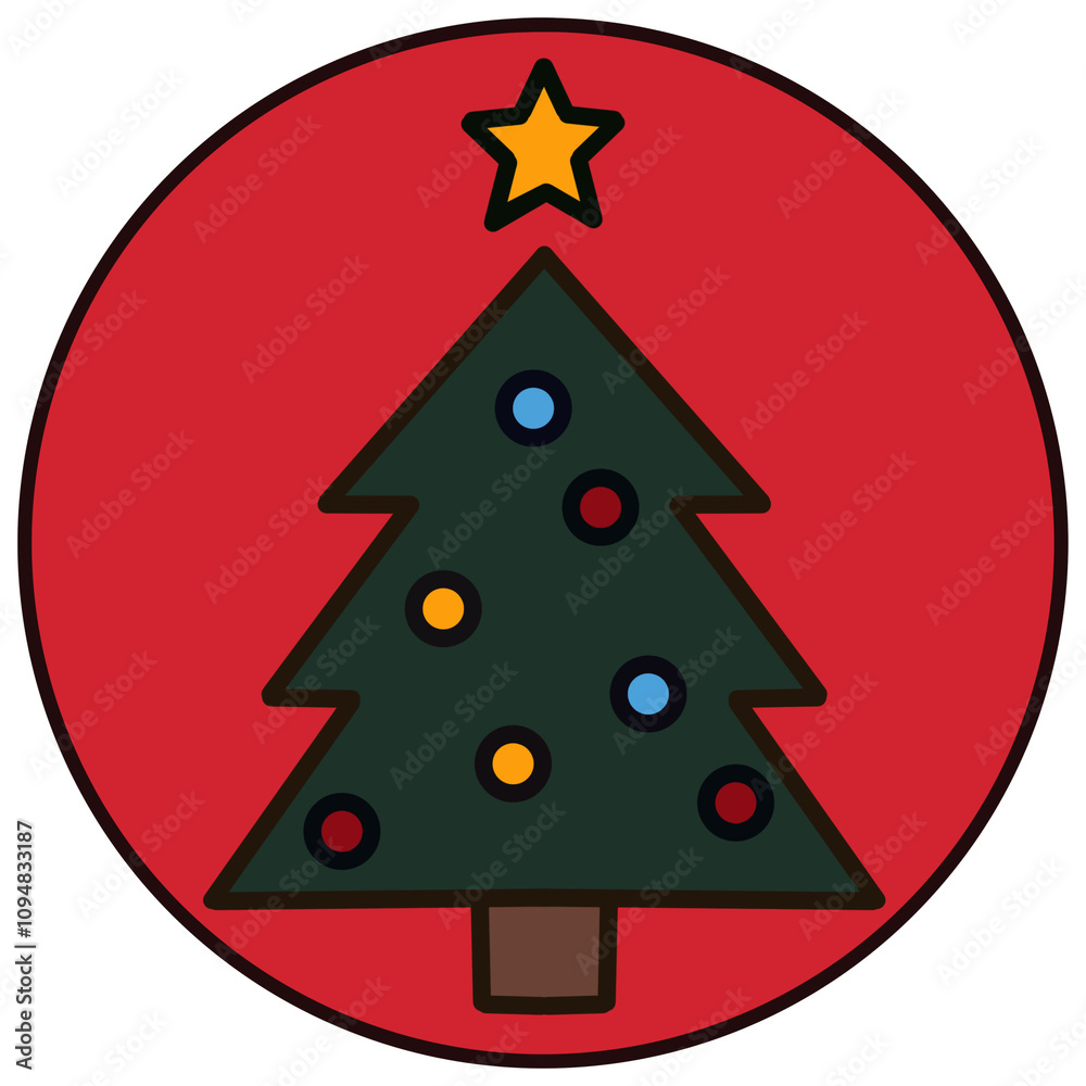 Colorfull Christmas Tree Illustration Colorfull Christmas Tree Illustration
