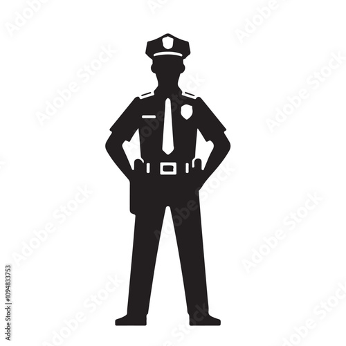 Police officer silhouette vector illustration