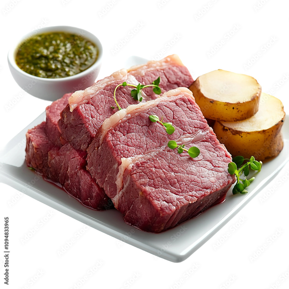 Fresh Corned Beef isolated on transparent background Fresh Corned Beef isolated on transparent background