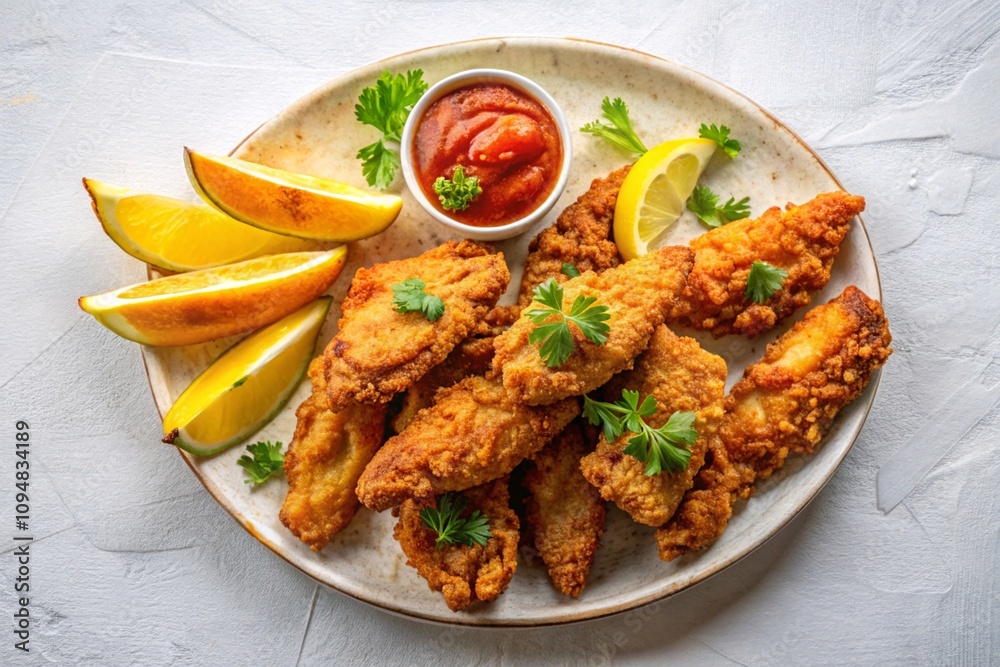 Spicy Fried Chicken Tenders with Potato Wedges