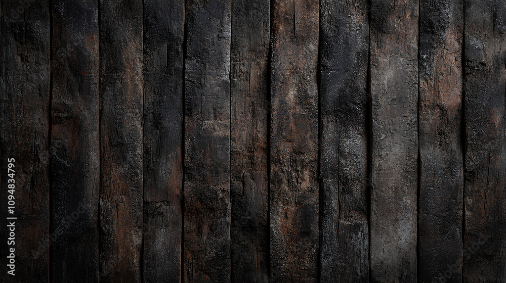 Fototapeta premium Grunge Dark Wood Plank Texture Background for Vintage Design