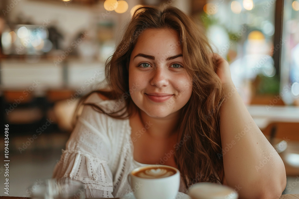 Smiling plus size young woman created with ai generative Smiling plus size young woman created with ai generative