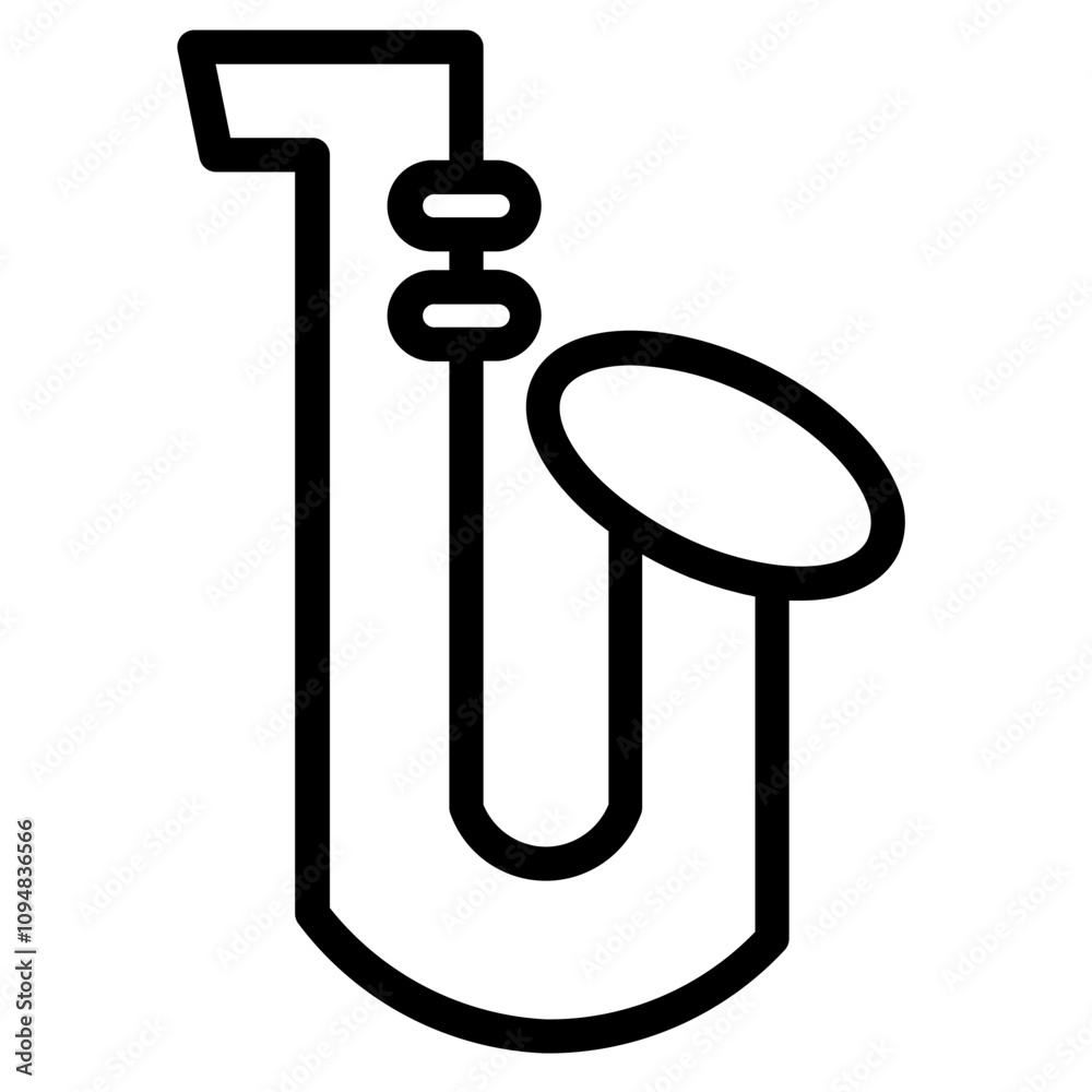 Piano Sax Saxophone Line Icon Piano Sax Saxophone Line Icon