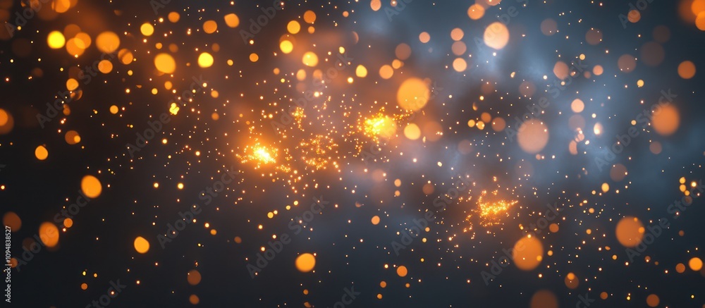 Fototapeta premium Sparkling Universe: Abstract Glowing Particles and Cosmic Dust