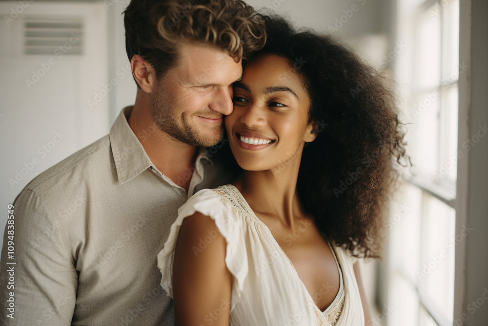 Valentine day celebration conceptual illustration made with generative AI, affectionate couple in love Valentine day celebration conceptual illustration made with generative AI, affectionate couple in love