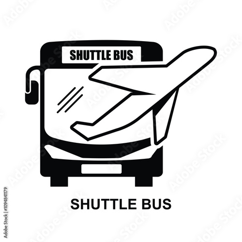Airport shuttle bus icon. Airport transport service isolated on background vector illustration.