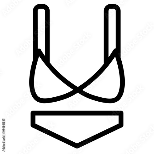 Beach Bikini Swim Line Icon