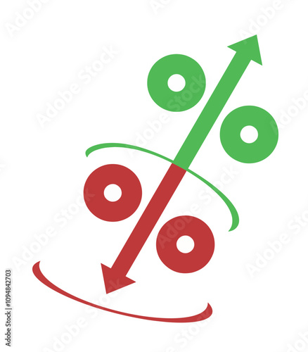 Interest percentage symbols have faces. Mortgage interest down elicits a smile when they are down and a frown when they are up. 
