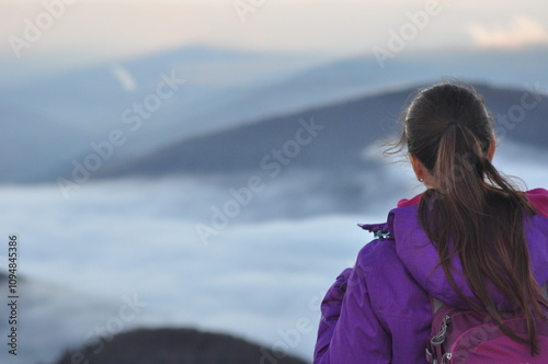 woman in the mountains