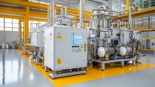 State of the art biodiesel plant featuring cutting edge fuel processing technology and advanced industrial equipment for efficient sustainable energy production