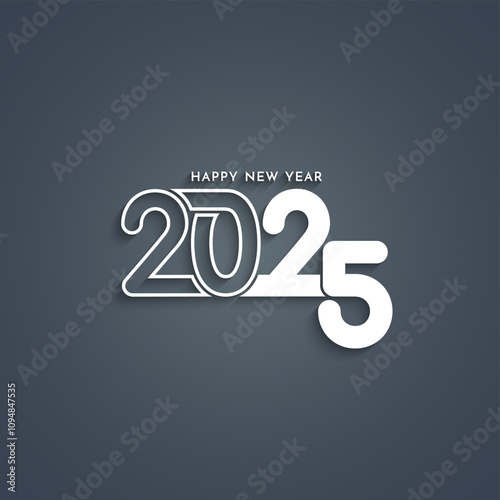 Happy New year 2025 decorative text design background