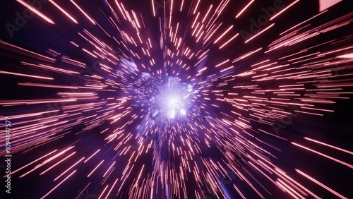 美しい光のトンネルを高速で疾走するイメージ	