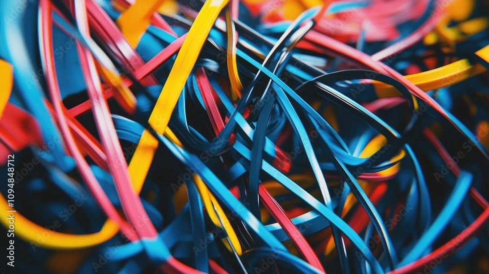 A vibrant abstract design of overlapping lines and curves in bright colors, conveying energy and creativity, perfect for marketing and branding visuals. A vibrant abstract design of overlapping lines and curves in bright colors, conveying energy and creativity, perfect for marketing and branding visuals.