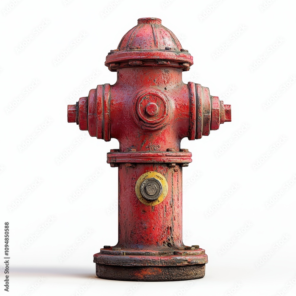 Isolated red fire hydrant on white background urban object clean viewpoint Isolated red fire hydrant on white background urban object clean viewpoint
