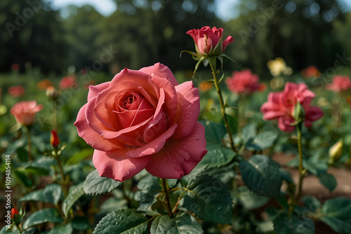 red roses in garden