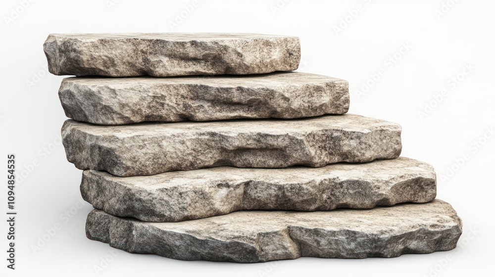 Stone Steps: Rustic Stacked Rock Formation, Architectural Design Element Stone Steps: Rustic Stacked Rock Formation, Architectural Design Element
