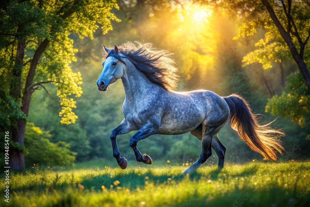 Candid Moments of a Majestic Blue Roan Horse in a Natural Setting, Capturing the Grace and Beauty of Equine Life in the Wild and Open Fields Candid Moments of a Majestic Blue Roan Horse in a Natural Setting, Capturing the Grace and Beauty of Equine Life in the Wild and Open Fields