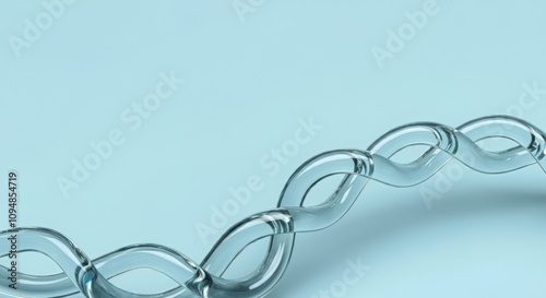 Braid Blue Glass Sculpture, Braided Design, Reflective, Elegant Refracting Translucent Art
 photo