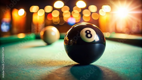 Captivating 8 Ball Images Perfect for Game Room Decor and Sports Enthusiasts with a Focus on the Rule of Thirds for Dynamic Visual Appeal photo