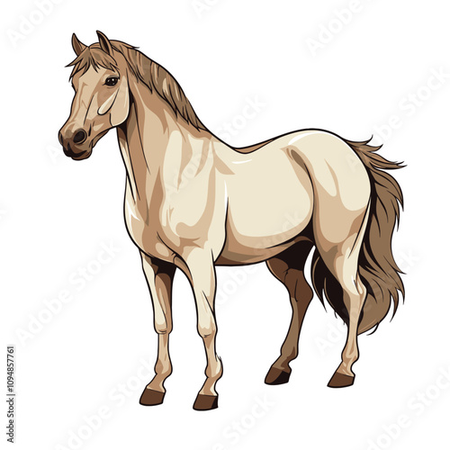 Artistic Horse Vector Illustration with Soft Colors