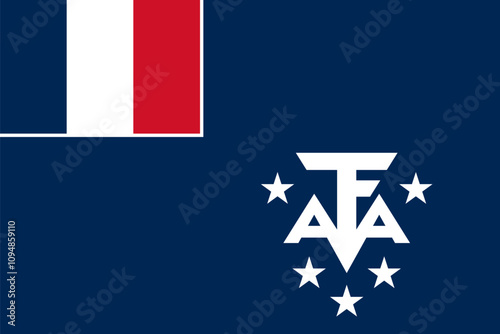 Flag of French Southern and Antarctic Lands or TAAF, France
