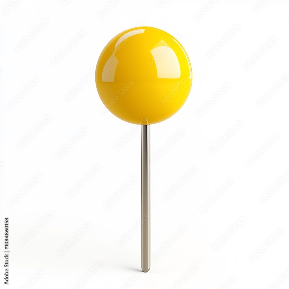 Yellow Glossy Sphere 3D Cartoon Style Icon on Clean White Background Yellow Glossy Sphere 3D Cartoon Style Icon on Clean White Background