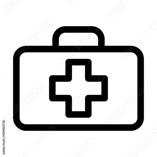 First aid, mediacl kit icon - Outline style