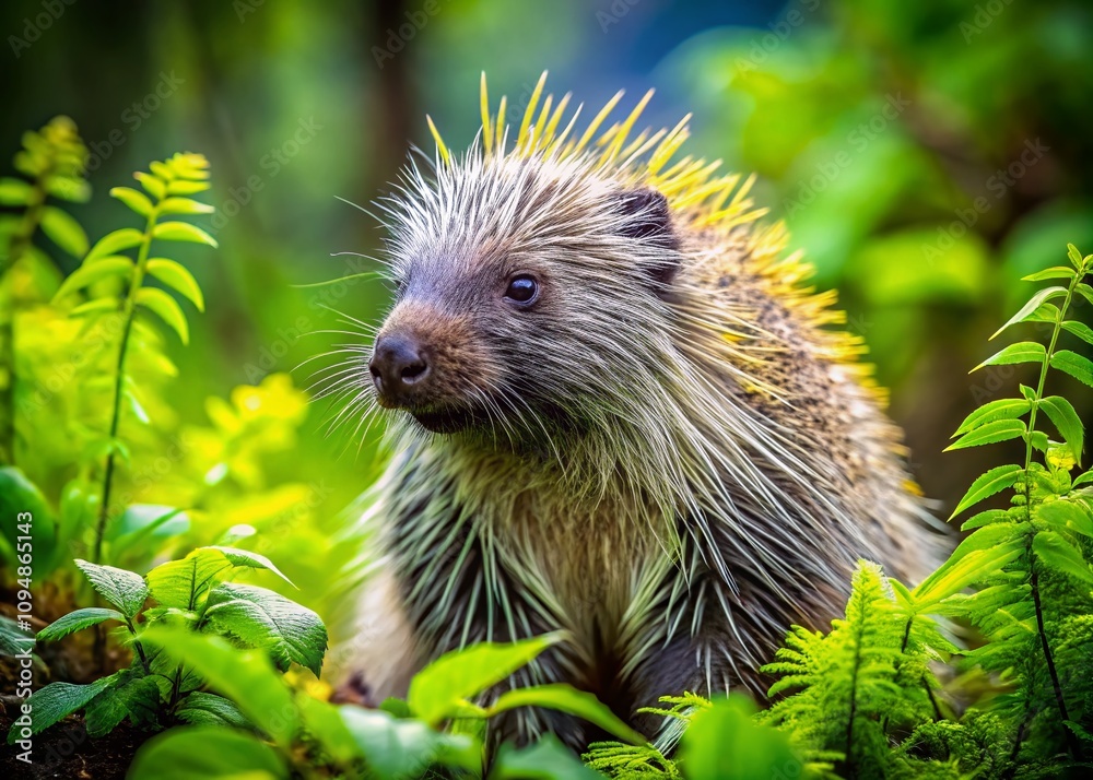 Captivating Close-Up of a Porcupine in Its Natural Habitat Showcasing Unique Quills and Textures with Lush Greenery and Soft Lighting for Nature Lovers and Wildlife Enthusiasts Captivating Close-Up of a Porcupine in Its Natural Habitat Showcasing Unique Quills and Textures with Lush Greenery and Soft Lighting for Nature Lovers and Wildlife Enthusiasts