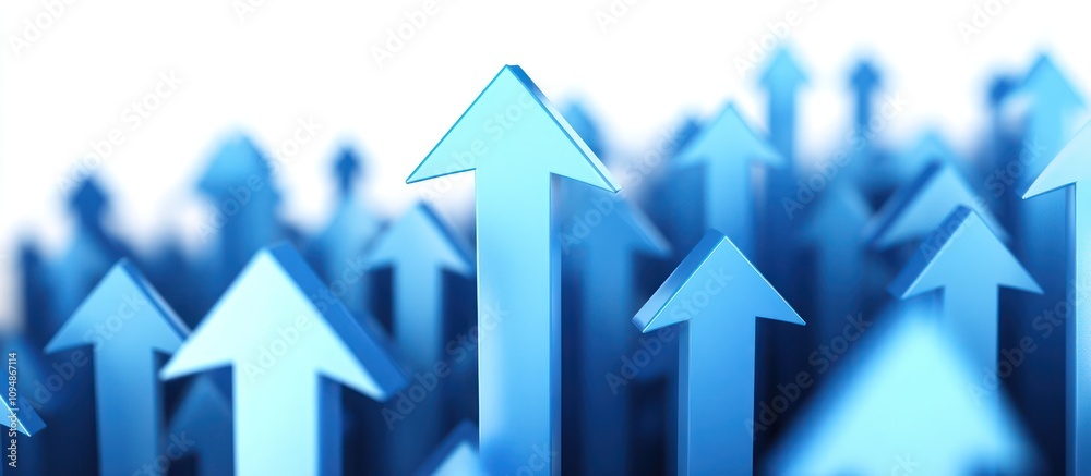 Blue Arrows: Rising Upward, Success and Growth Blue Arrows: Rising Upward, Success and Growth