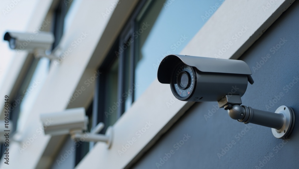 Surveillance cameras symbolize security observation and advanced monitoring tech Surveillance cameras symbolize security observation and advanced monitoring tech