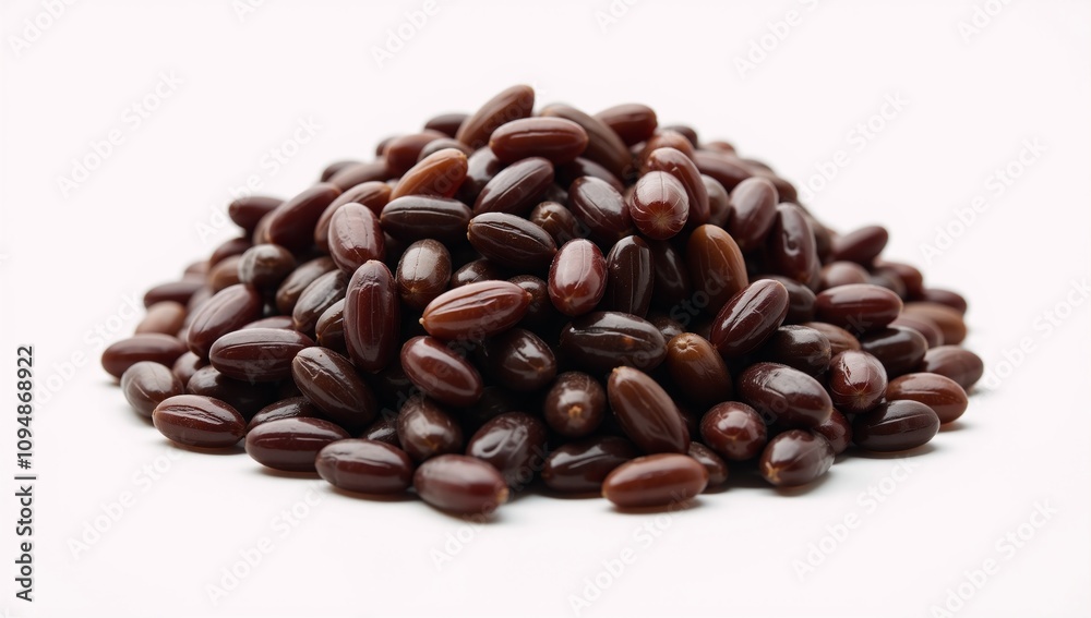 Vegan wild rice aquatic grain element with dark tones isolated against white background Vegan wild rice aquatic grain element with dark tones isolated against white background