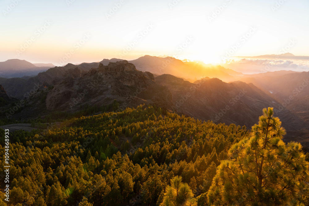Fototapeta premium Paisaje desde el Mirador del Roque Nublo (Gran Canaria)