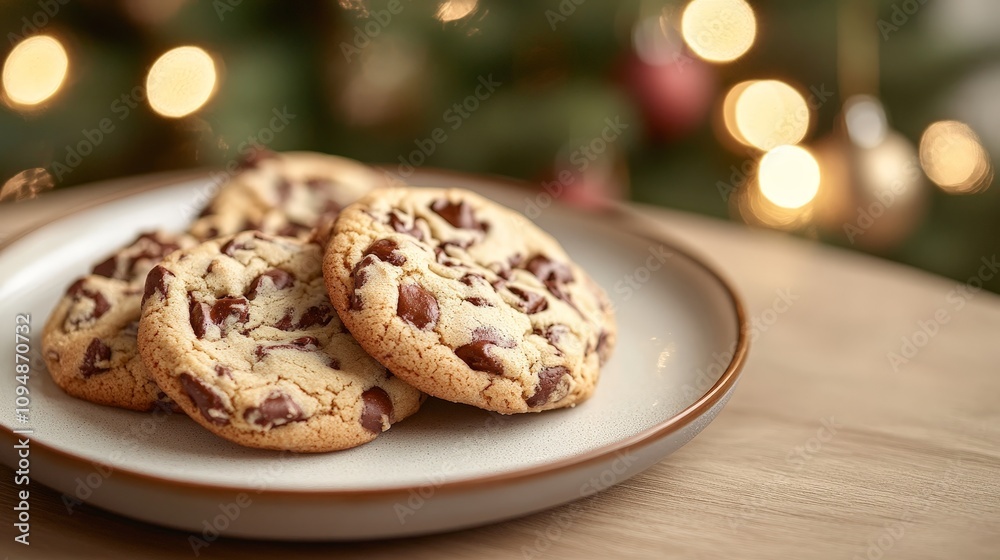 Festive Christmas Cookies with Red and Green Sprinkles on a Plate Festive Christmas Cookies with Red and Green Sprinkles on a Plate