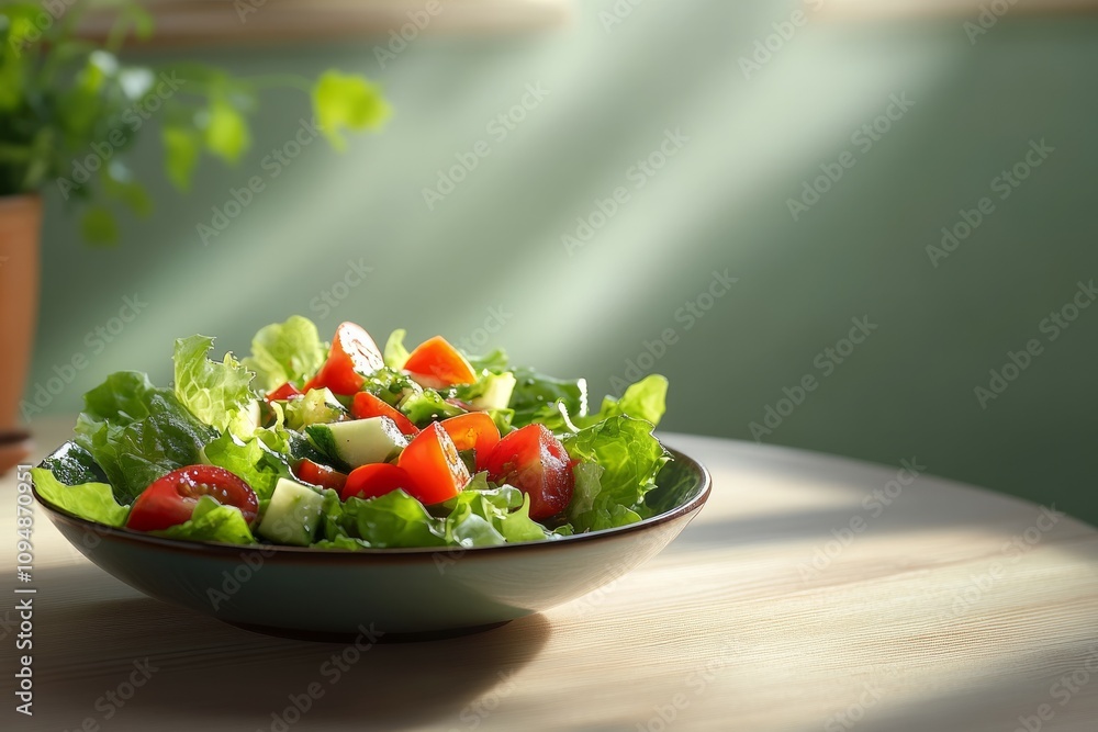 Professional food photography of a salad on the table. bright with natural lighting Professional food photography of a salad on the table. bright with natural lighting