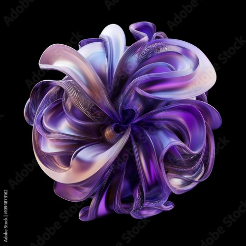 A Surreal Alien Flower Featuring Smooth, Wavy, and Biological Lines photo