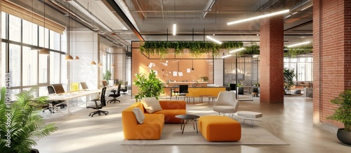 Modern and Bright Office Space Design with Natural Elements