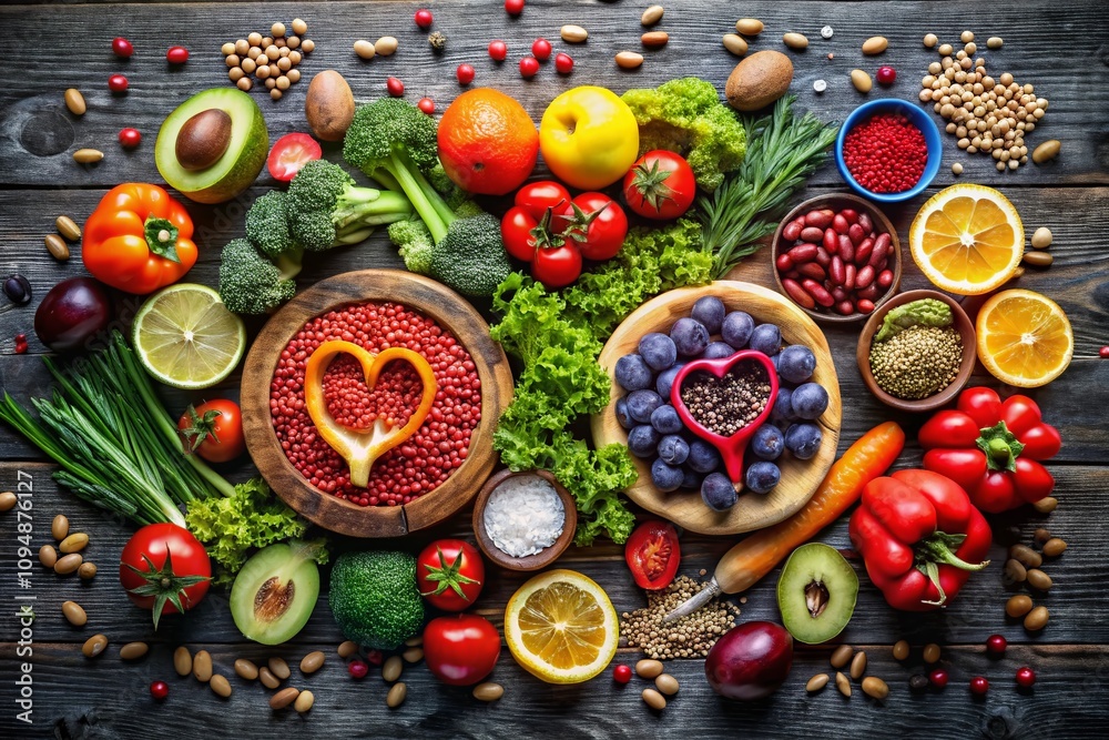 Fototapeta premium Captivating Food Arrangement Featuring Male and Female Symbols Made from Fresh Ingredients for Gender-Inclusive Culinary Presentation