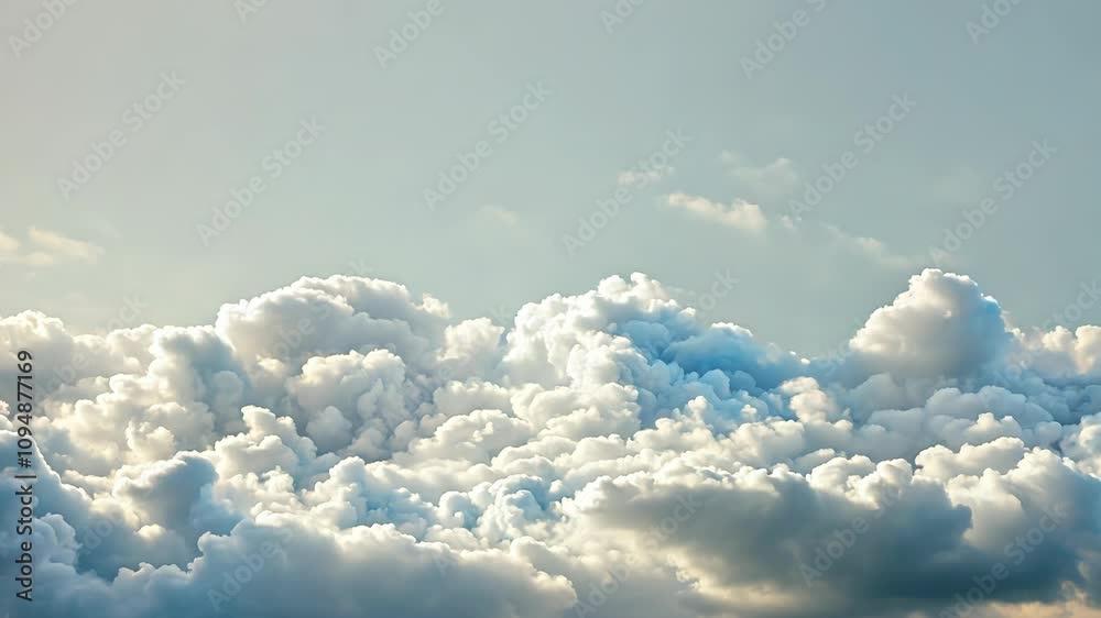 Horizontal cloud strip on light background Horizontal cloud strip on light background