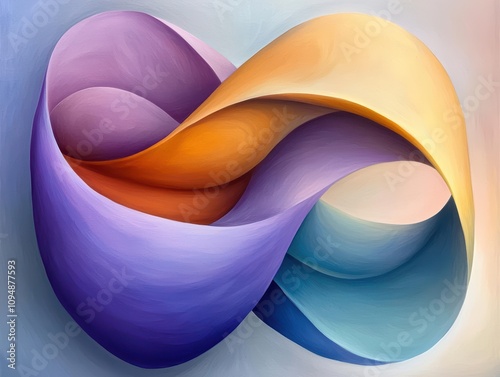 Colorful abstract art featuring blended curves and shapes in vibrant hues.
