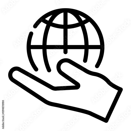 save the planet line icon