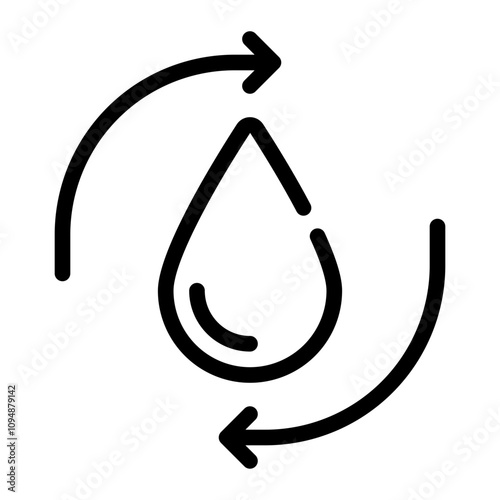 water drop line icon