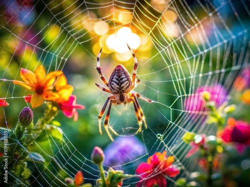 Captivating Landscape Photography Featuring a Spider in Its Natural Habitat, Showcasing Intricate Web Patterns and Breathtaking Surroundings, Perfect for Nature Lovers and Enthusiasts photo