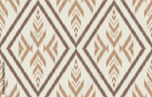 Ethnic abstract ikat art. Aztec ornament print. geometric ethnic pattern seamless  color oriental.  Design for background ,curtain, carpet, wallpaper, clothing, wrapping, Batik, vector illustration.