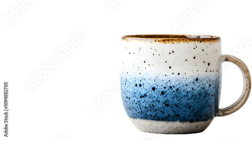 Ceramic Mug with Blue and White Glaze -  Illustration