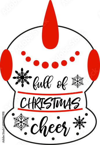 Red snowman with quote. Christmas concept. Vector Print