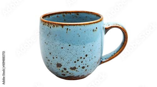 Blue and Brown Speckled Ceramic Mug